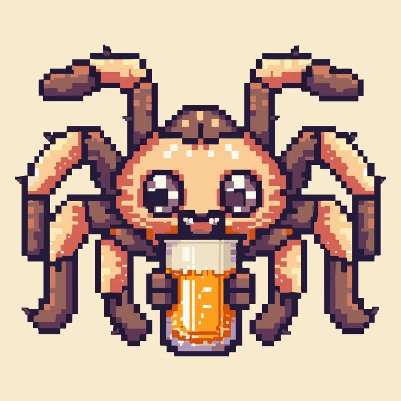 Tarentule Bière Araignée Pixel