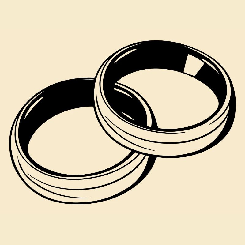 Wedding Rings Symbol Silhouette Wedding