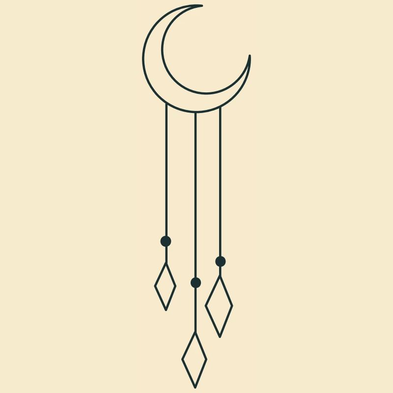 BOHO crescent moon with dangles