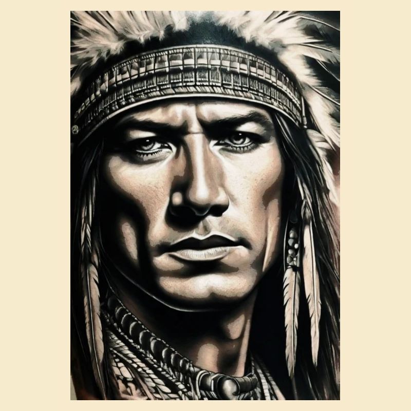 winnetou,indianer,illustration,graffiti,braun