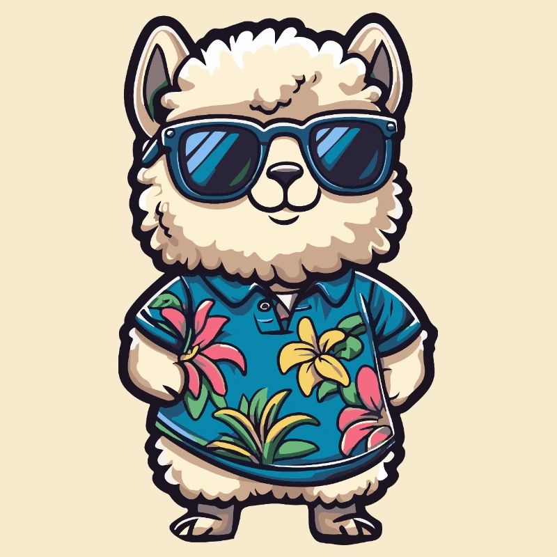 Alpaka Llama Comic Urlaub