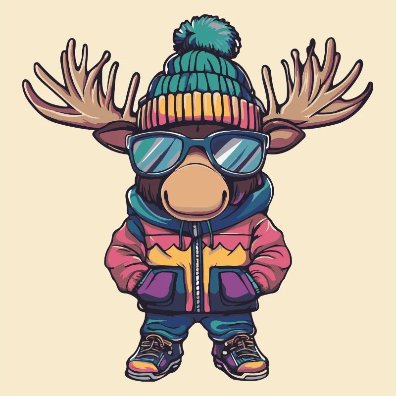 Elch Winter Comic