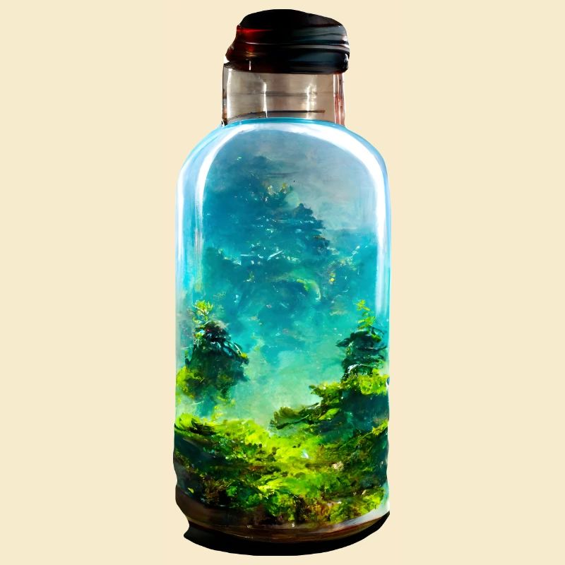 Flasche mit einem Wald