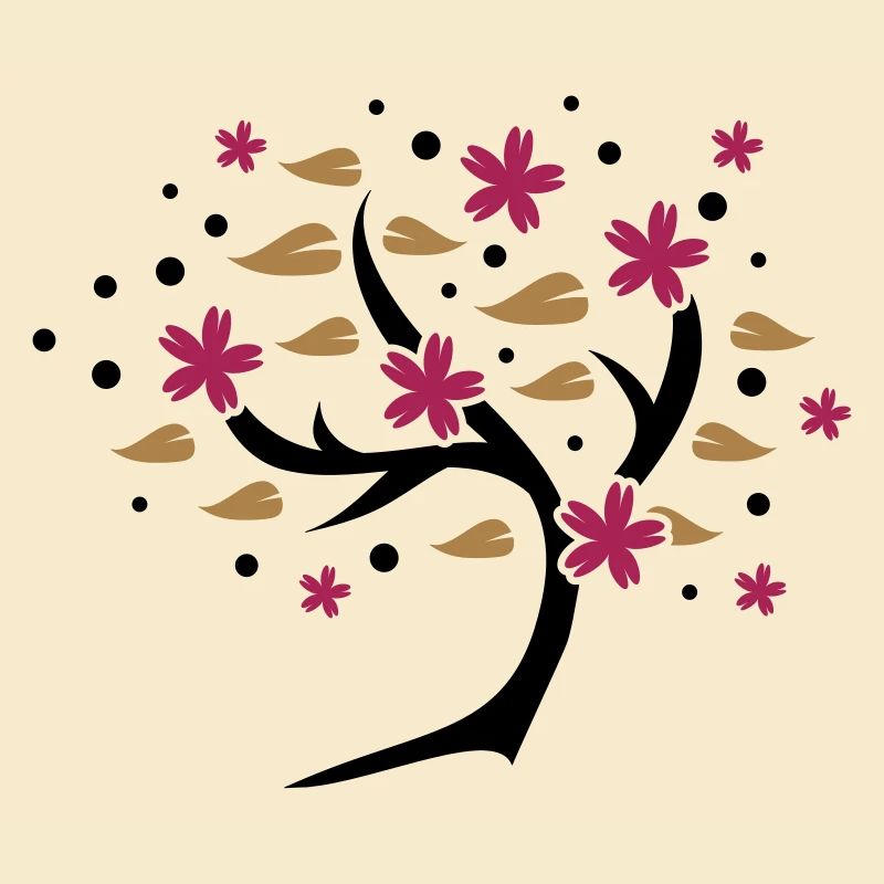 stylized cherry blossom tree in spring