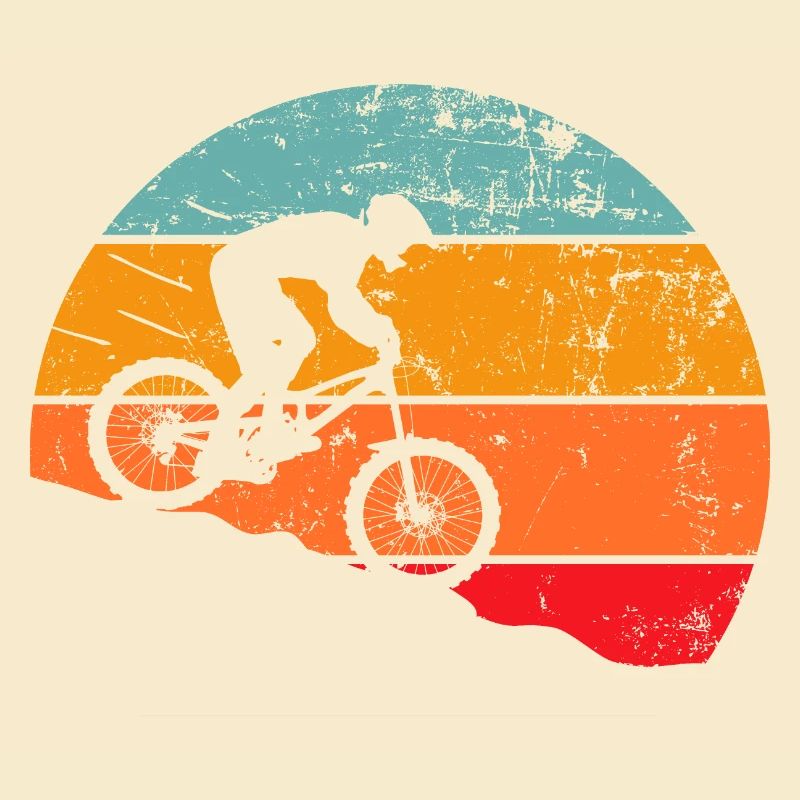 Mountain Biker Downhill Retro