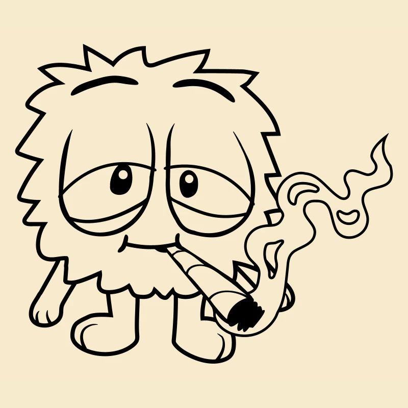 Cute smoking monster