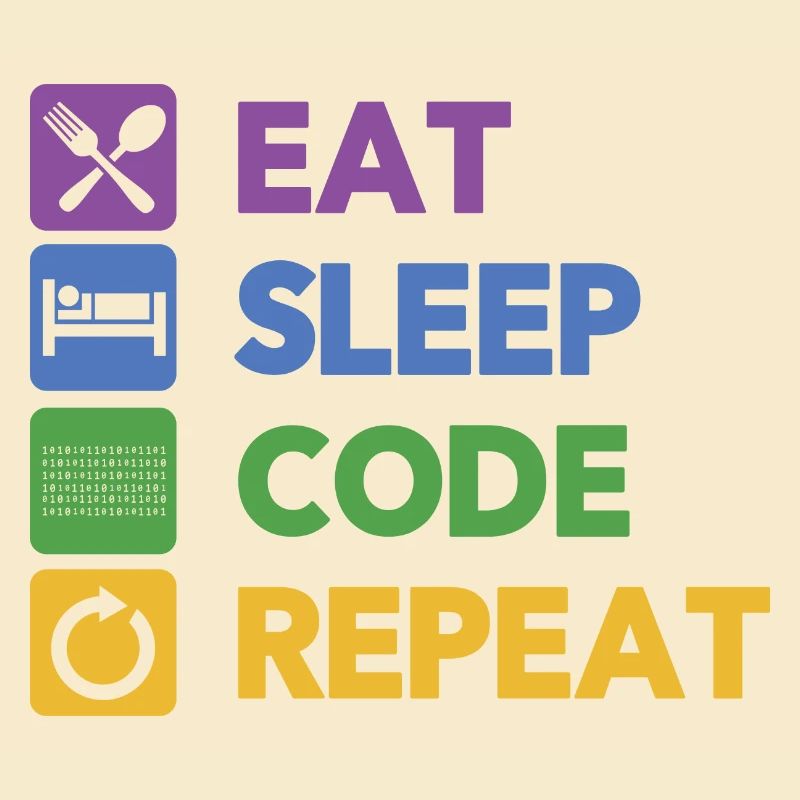 Eat Sleep Code Repeat Coder Programmer Software De