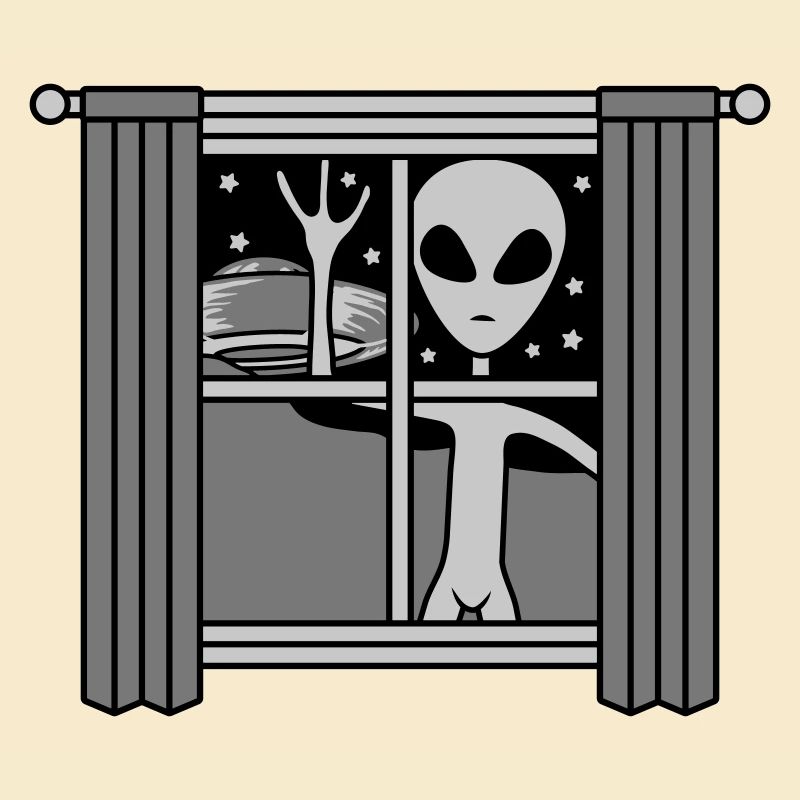 Window Ufo Alien at night