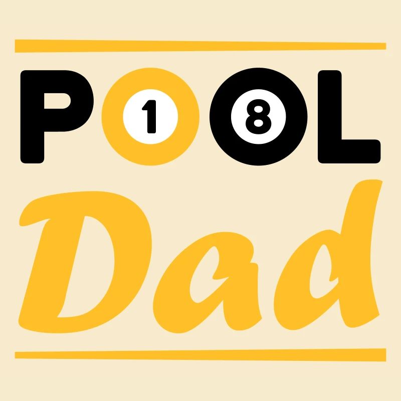 Pool dad (boules de billard 1 et 8, queues de billard)