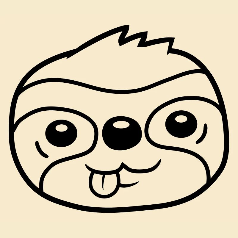 Kopf Faultier Comic chillen