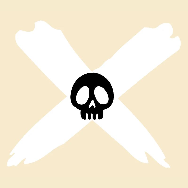 Crâne et croix blanche