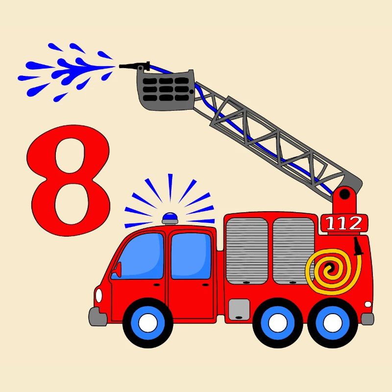 Fire engine 8 birthday children