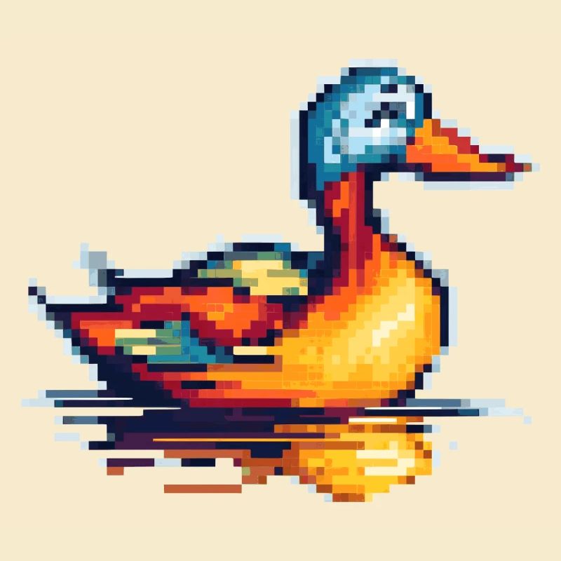 Petit canard dans les graphiques à pixels rétro 8 bits