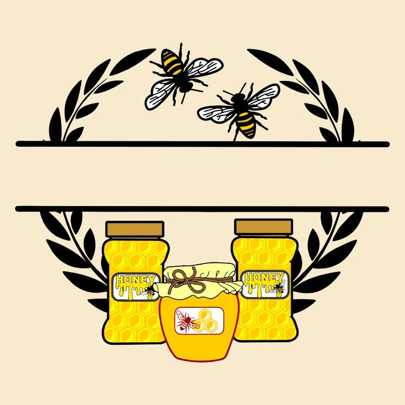 Bannière d’abeille avec des pots de miel