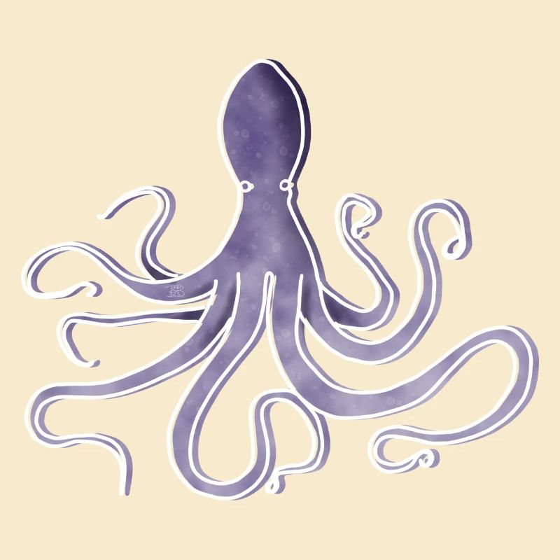 "Octopus", Boho Line Art Design, Series "Ocean"