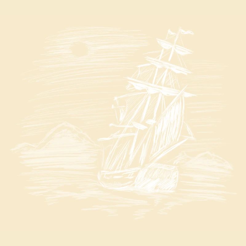 Sailing ship on course