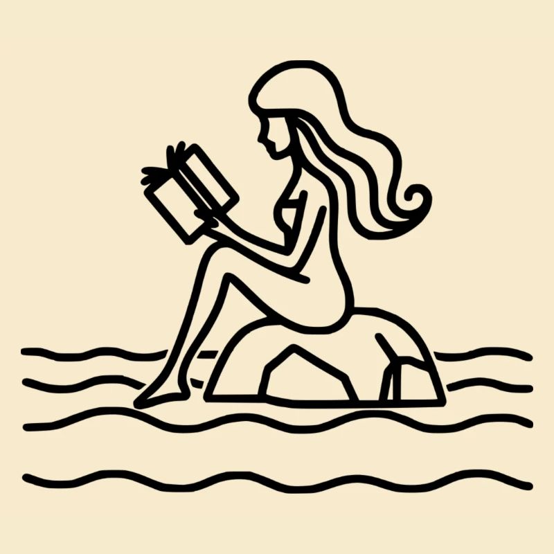 Meerjungfrau liest ein Buch