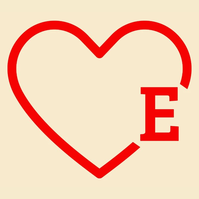 Buchstabe E Rotes Herz
