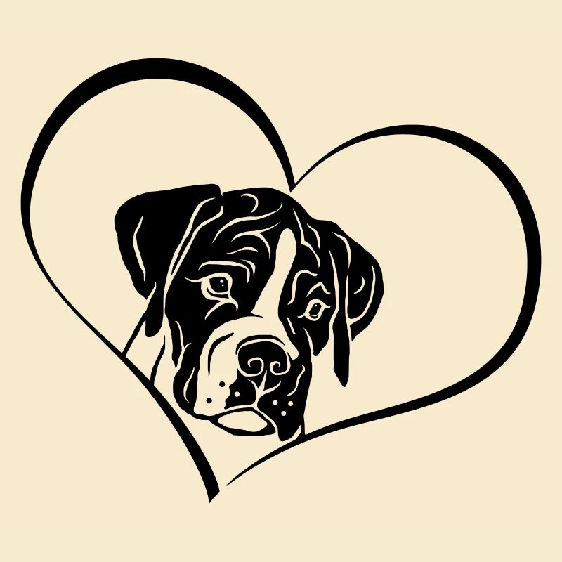 Boxer Welpe im Herz