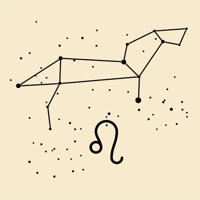 Constellation du Lion avec signe astronomique