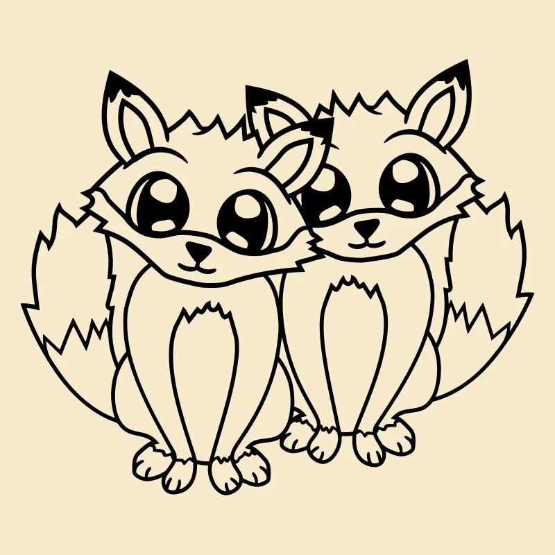 2 Foxes Friends Red Fox Two Wild Animals Team