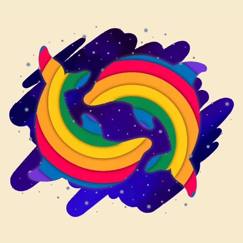 Regenbogen Delfine (Himmel)