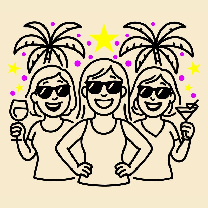 Mädchen Urlaub Party Palmen
