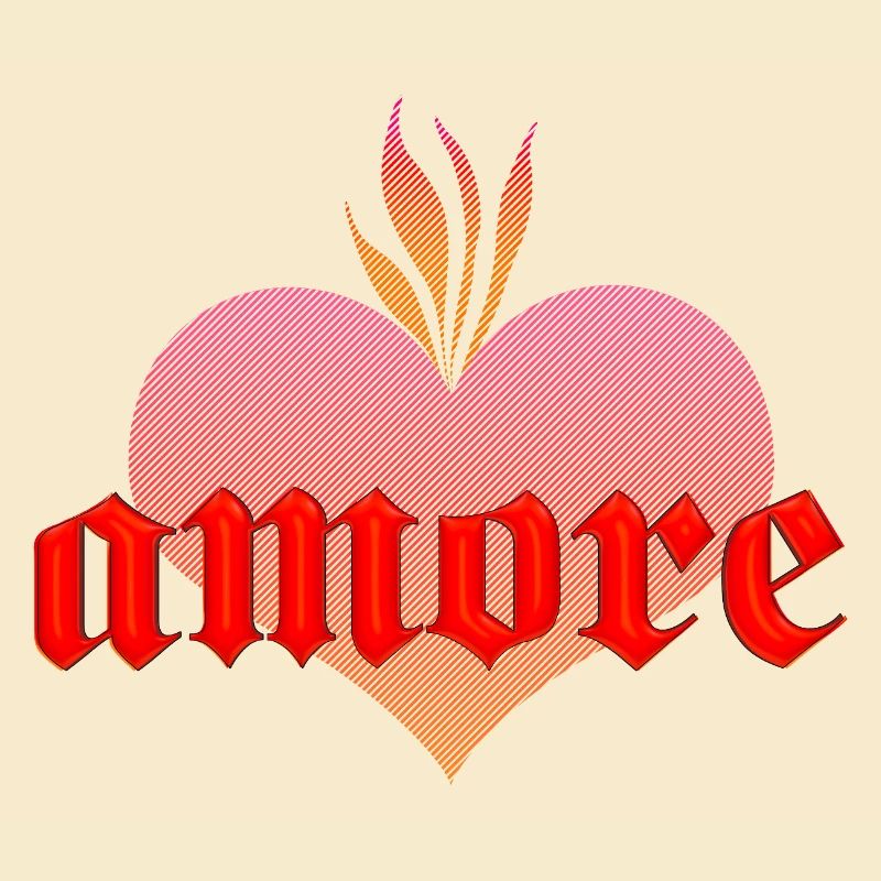 amore mit brennendem Herz
