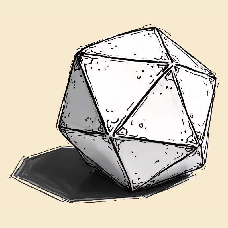 Hand Drawn Cube – Minimal Dice Sketch
