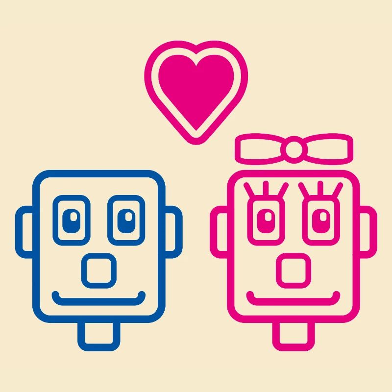 Robots Amoureux par Helfspawn