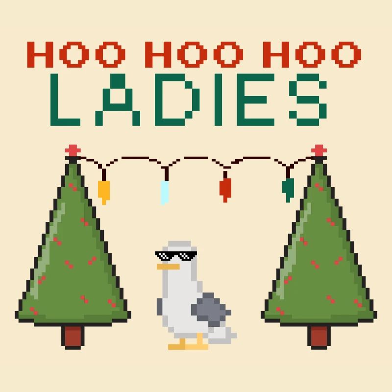 HooHooHoo Damen Pixel Weihnacht