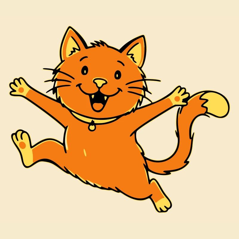 Fröhliche Cartoon Katze springend