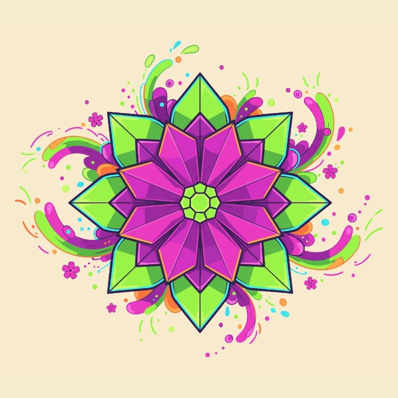 Farbenfrohe Mandala Blüte