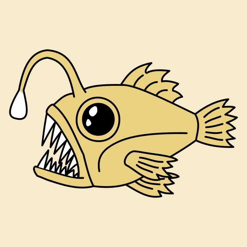 Lanternfish Deep Sea Frogfish Predatory Fish Graphic