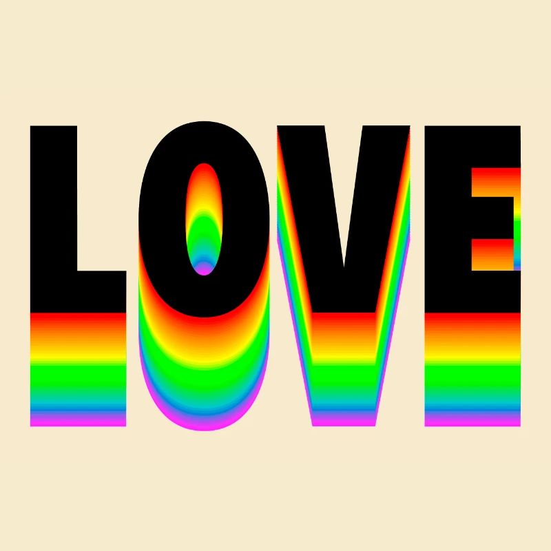 Love Text Arc-en-ciel