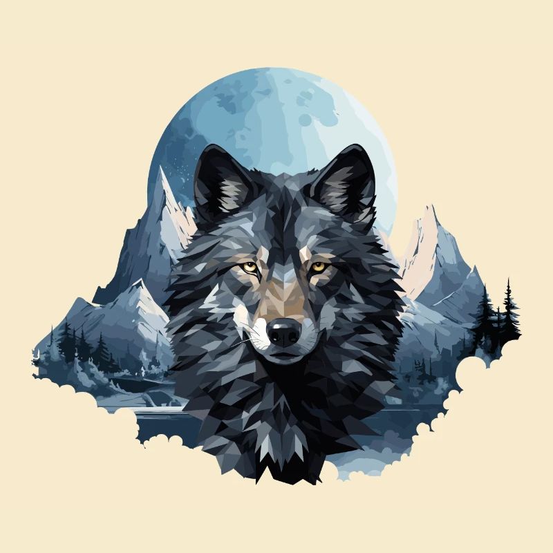 Le design de Wolf dans le style polygonal
