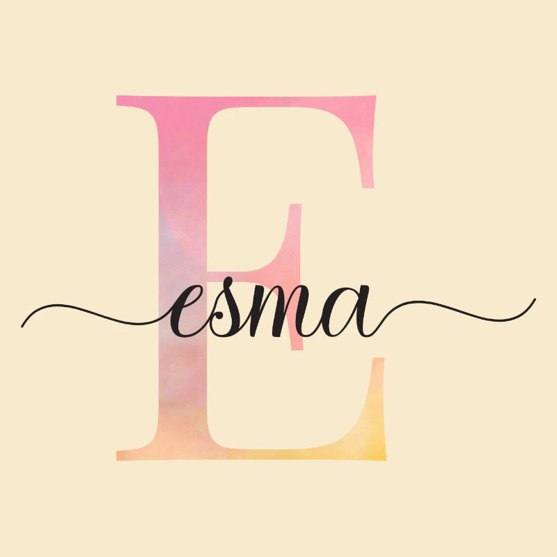 E| Monogramme | Nom | Esma |Aquarelle