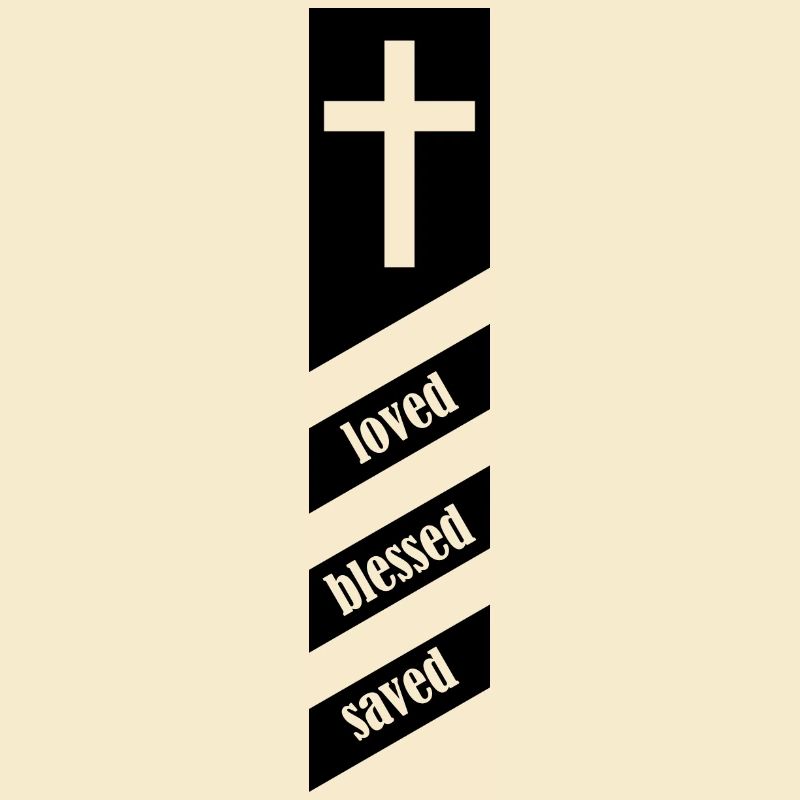 loved blessed saved -black-