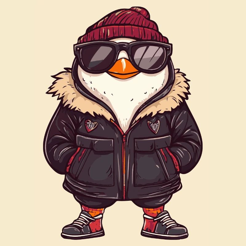 Pinguin Winter Comic