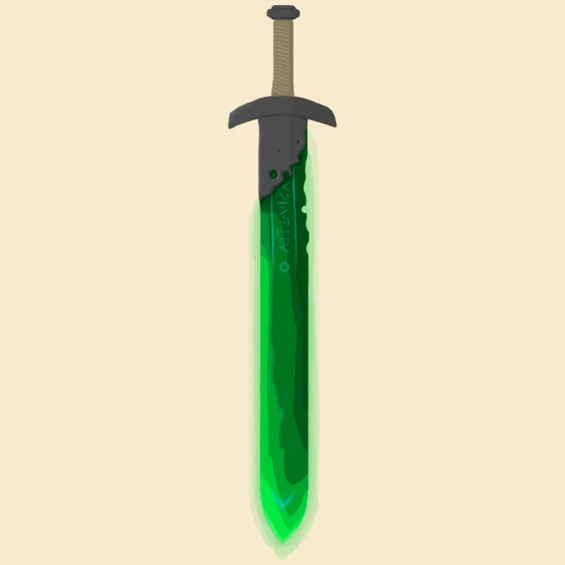 Épée runique verte