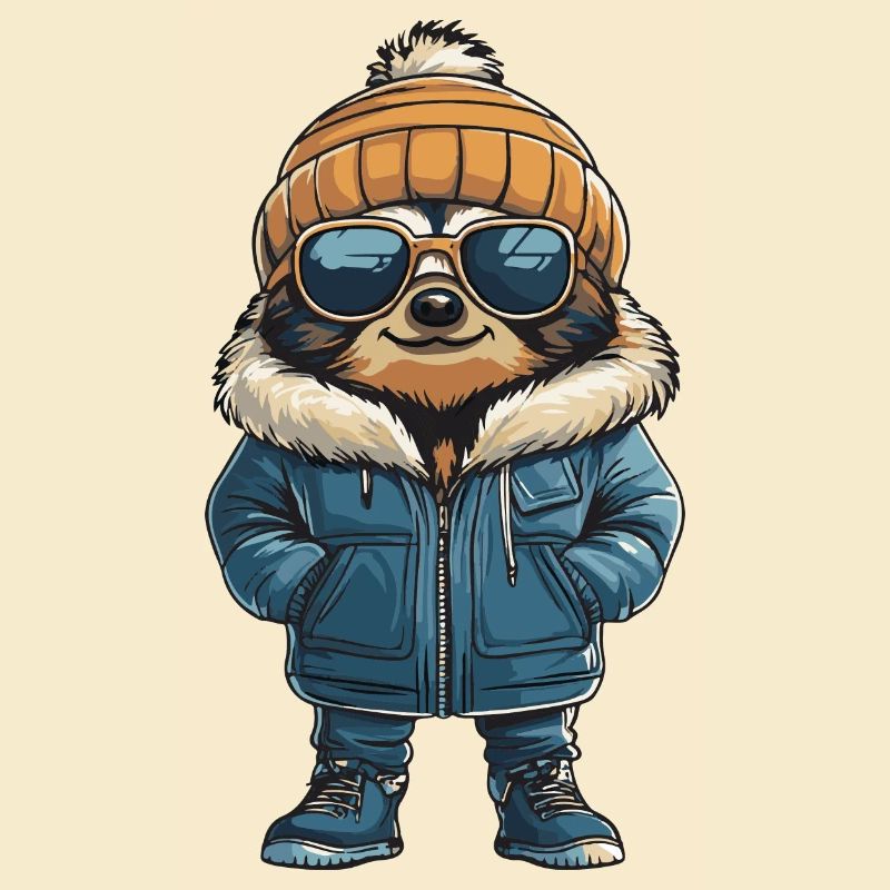 Faultier Winter Comic