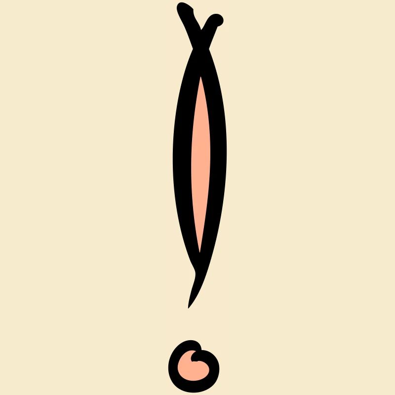 Decorative exclamation mark. Hand drawn.