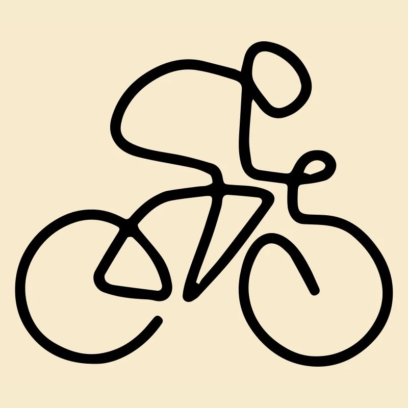 Ein-Linien-Radfahrer
