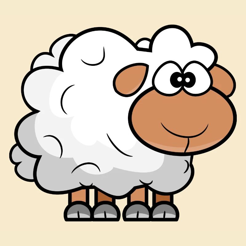 Moutons comiques de dessin animé