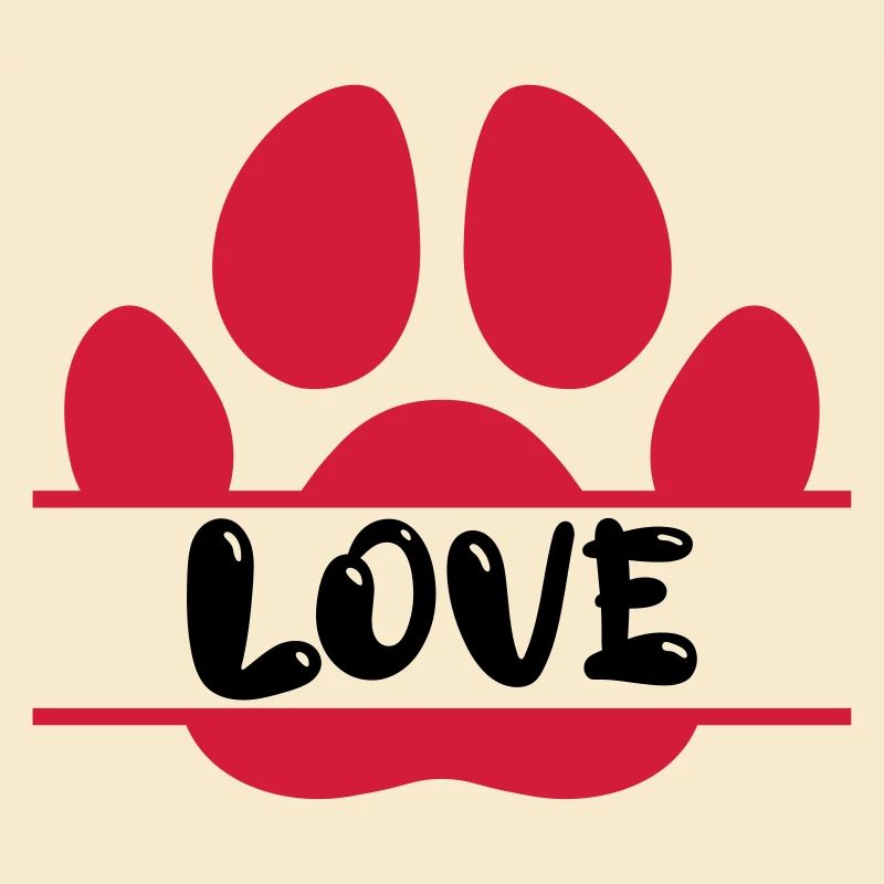 Les chiens empreintes d’amour vector design