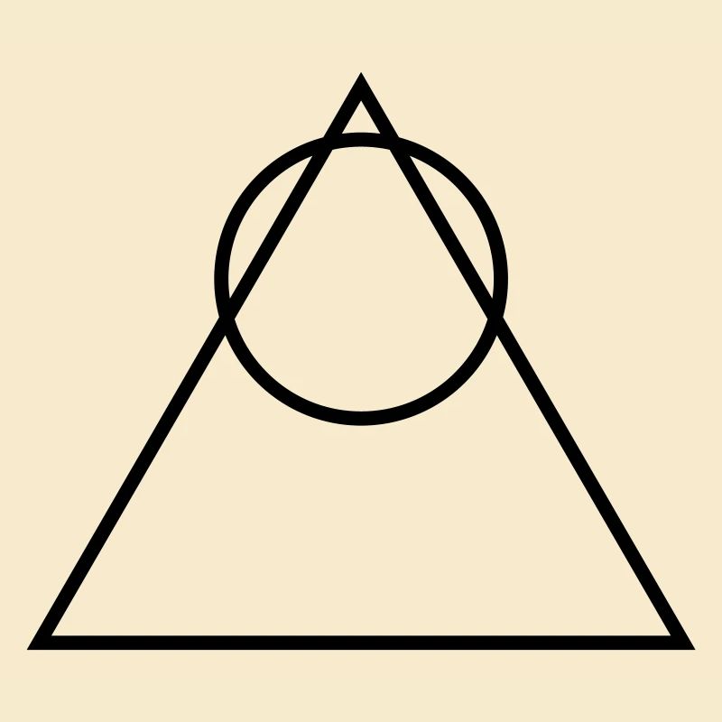 Triangle avec pyramide circulaire