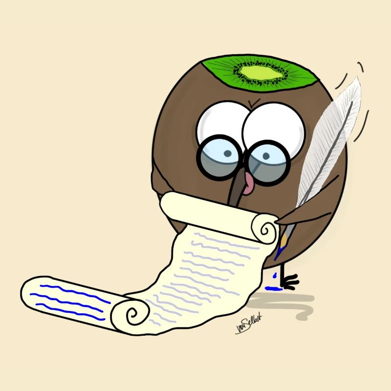 Beaked fruit taking notes, very dignified