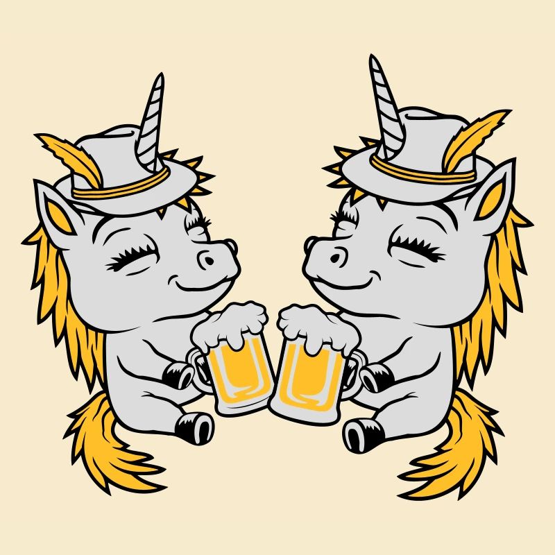 Einhorn Freunde Bier Anstoßen
