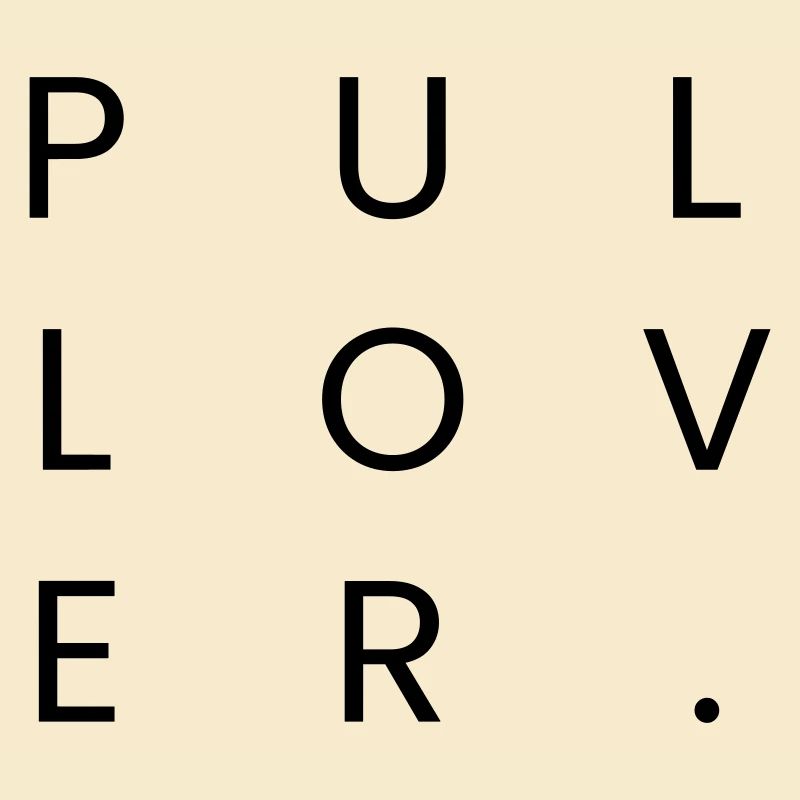 Pullover. Wort Schriftzug Quadrat Minimalistisch