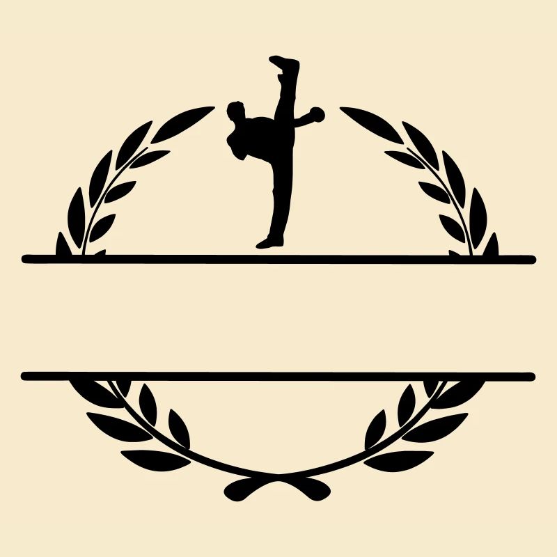 Karate oder Taekwondo Hochschaufel im Lorbeerkranz